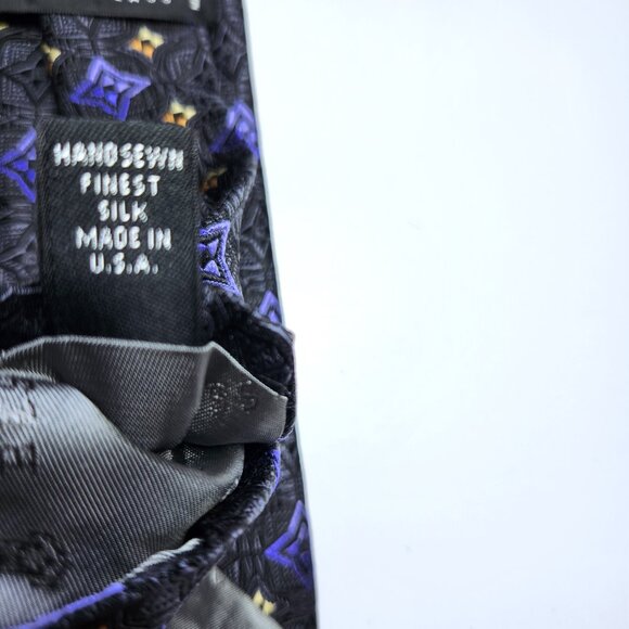 Robert Talbott Men's Necktie Silk Best of Class Geometric Black Purple Y… - Picture 6 of 7